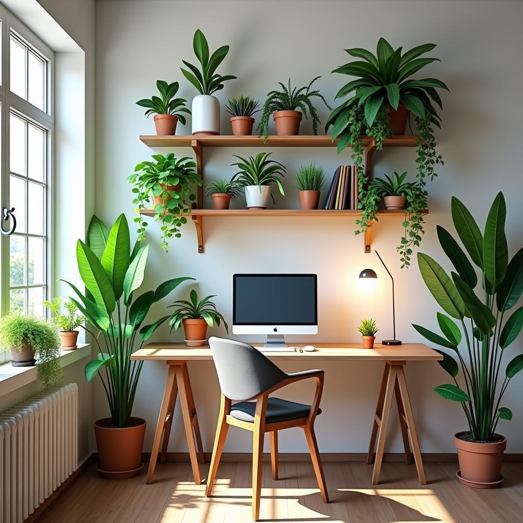 Maximizing Productivity: 10 Best Indoor Plants for Your Home Office and Creative Shelving&nbsp;Ideas