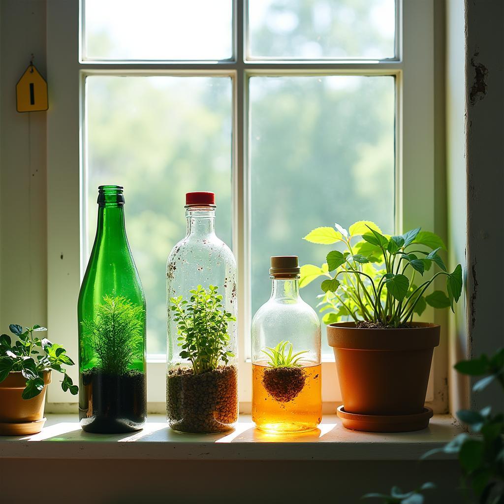 A Beginner’s Guide to Upcycling Jar and Bottle Containers: Tips for Growing Healthy Indoor&nbsp;Plants