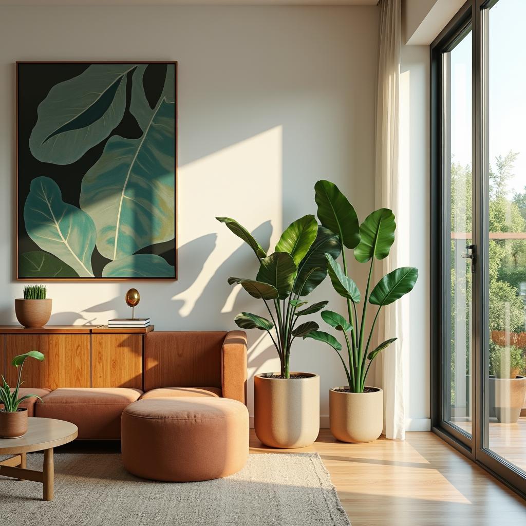 Stylish Greens: Indoor Plants for Mid-Century Decor